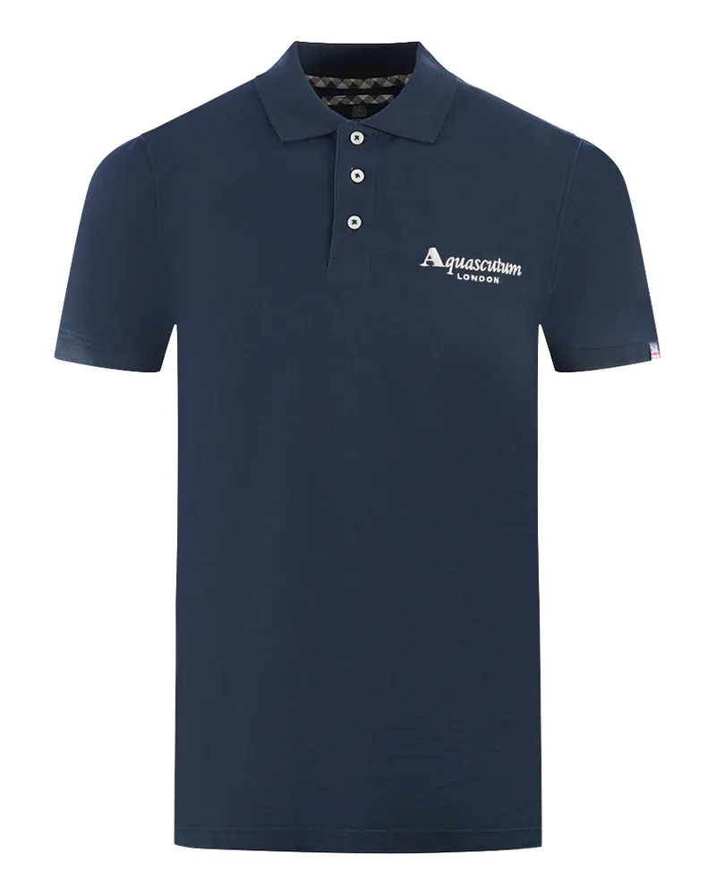 Aquascutum London 1851 Marineblaues Poloshirt Blau