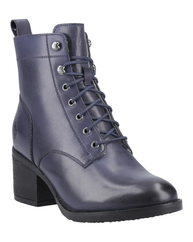 Hush Puppies Harriet Leder-Stiefeletten mit Absatz und Reißverschluss - Marineblau Marineblau