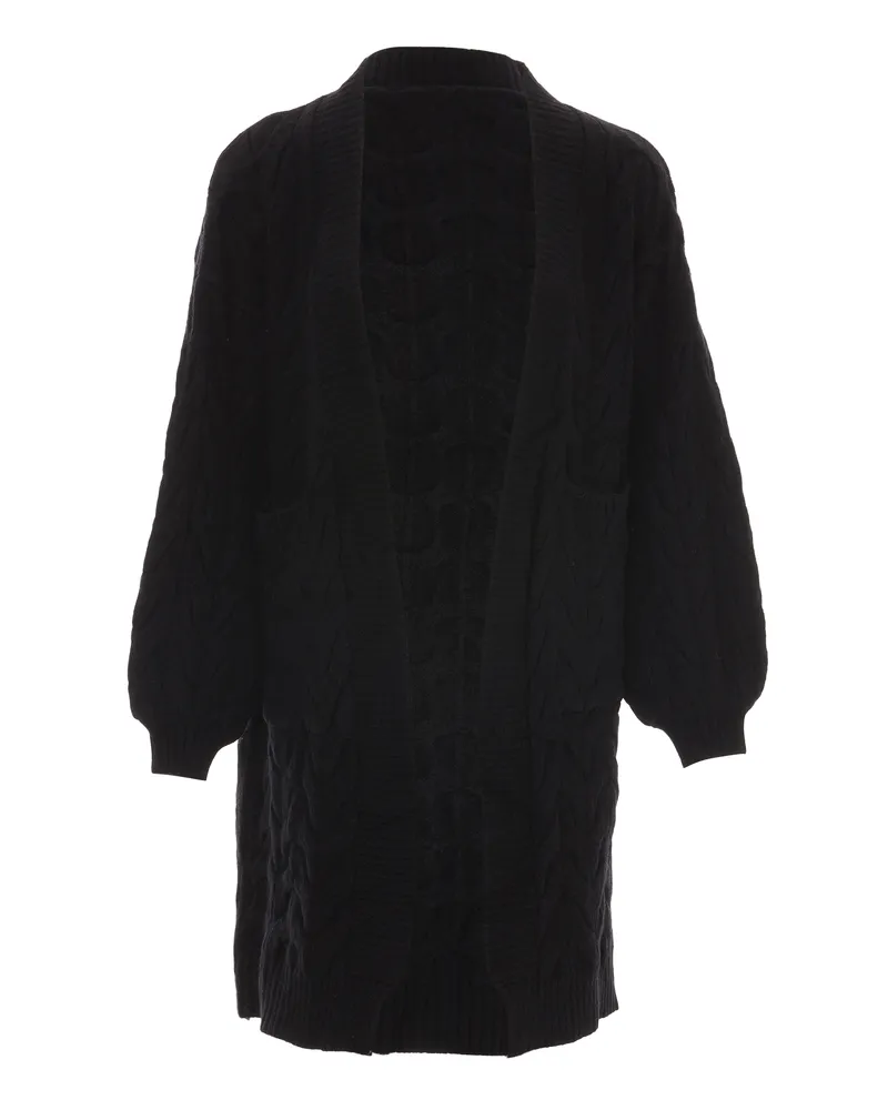 RISA Strickjacke Damen schwarz Schwarz