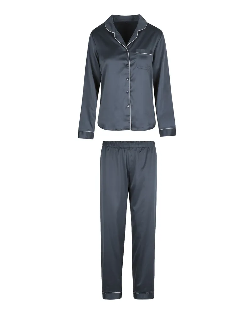 LingaDore Satin-Pyjama-Set - Grau Grau