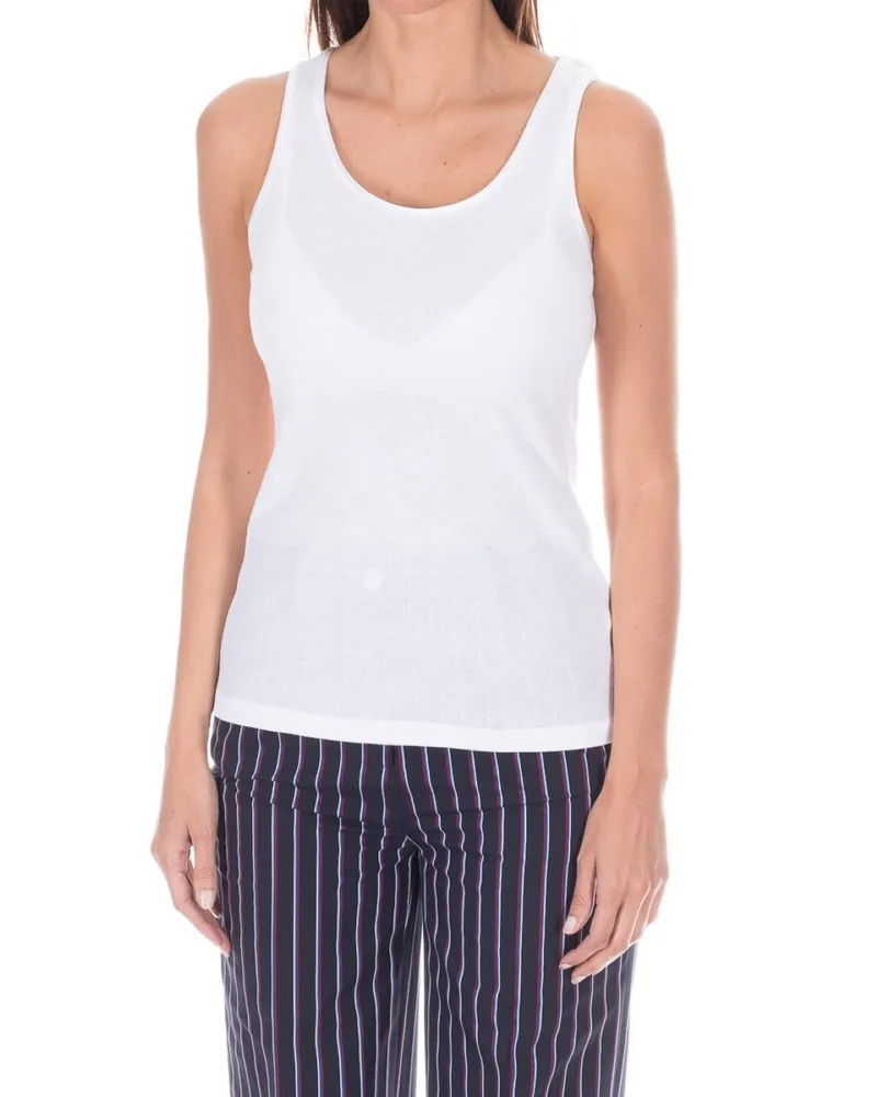 Tommy Hilfiger Tanktop und Rundhalsausschnitt 1487904680 Frau Weiß