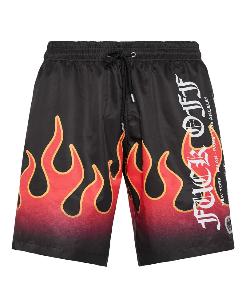 Philipp Plein Badehose Flame Schwarz
