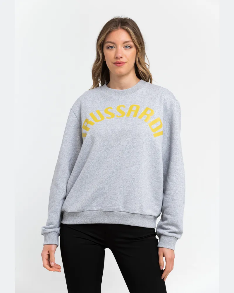 Trussardi Pull en coton gris pour femme Grau