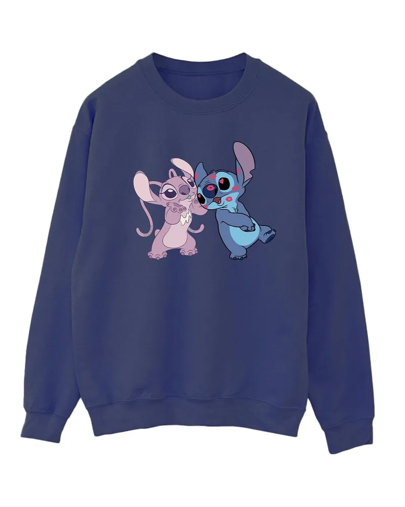 Disney Lilo & Stitch Kisses Sweatshirt für Damen/Damen (Marineblau Marineblau