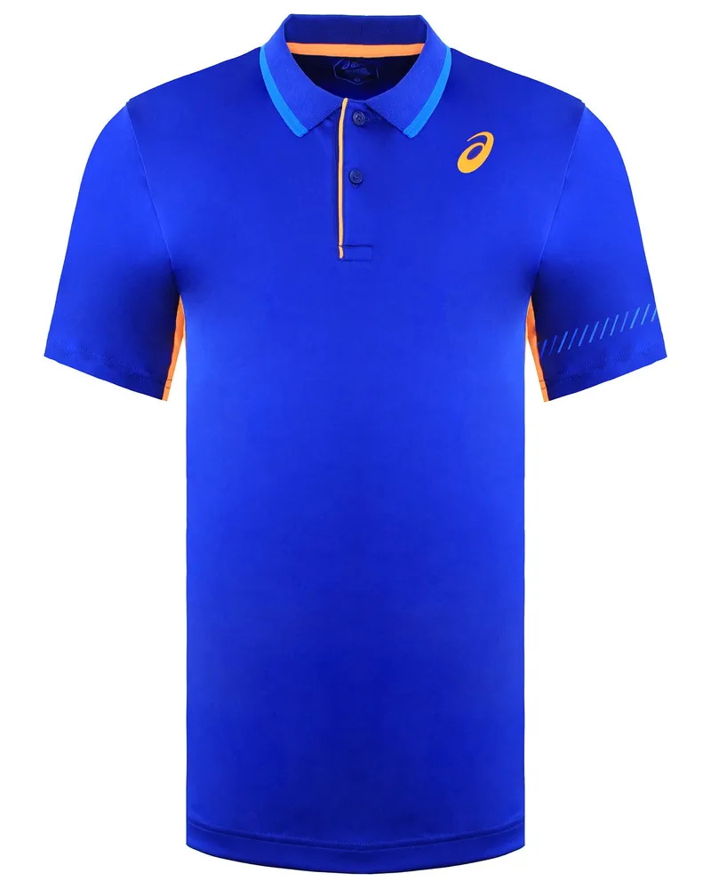 Asics Logo Herren-Padel-Poloshirt in Blau Blau