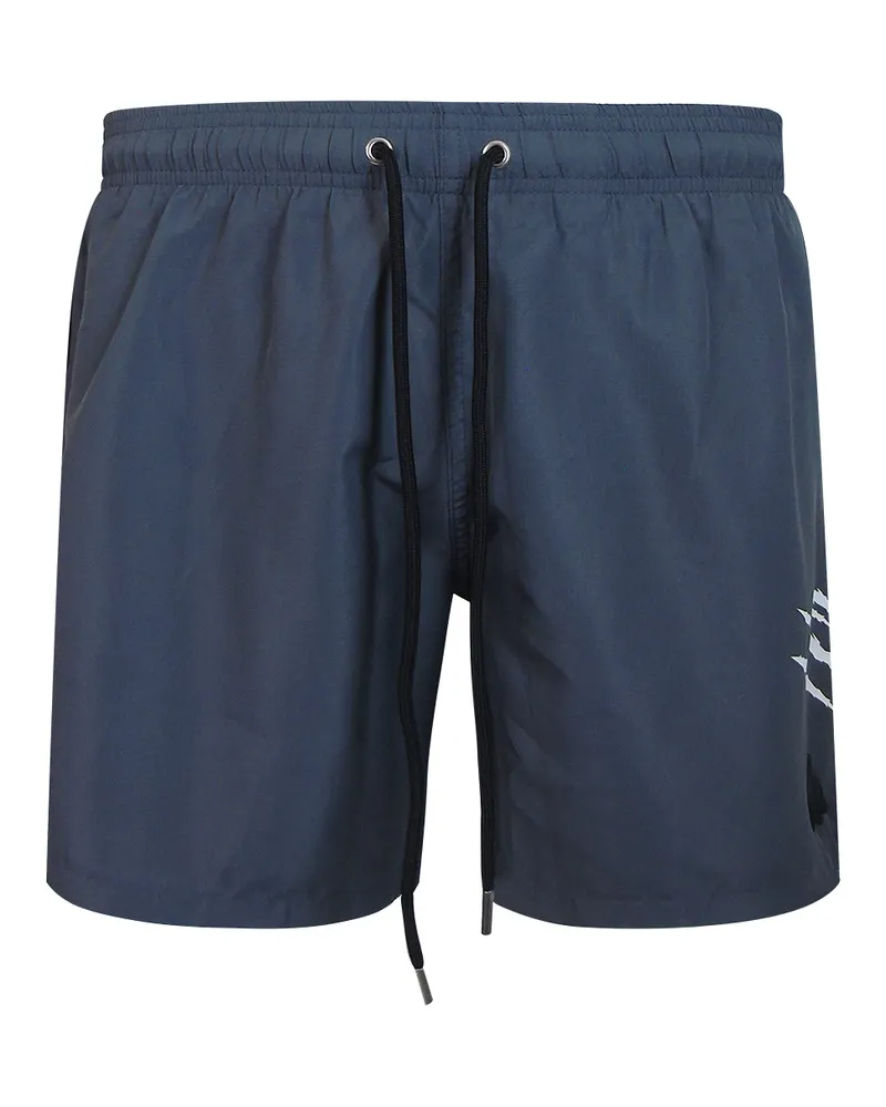 Philipp Plein Logo Boardshorts Badekürze - Dunkelblau Dunkelblau