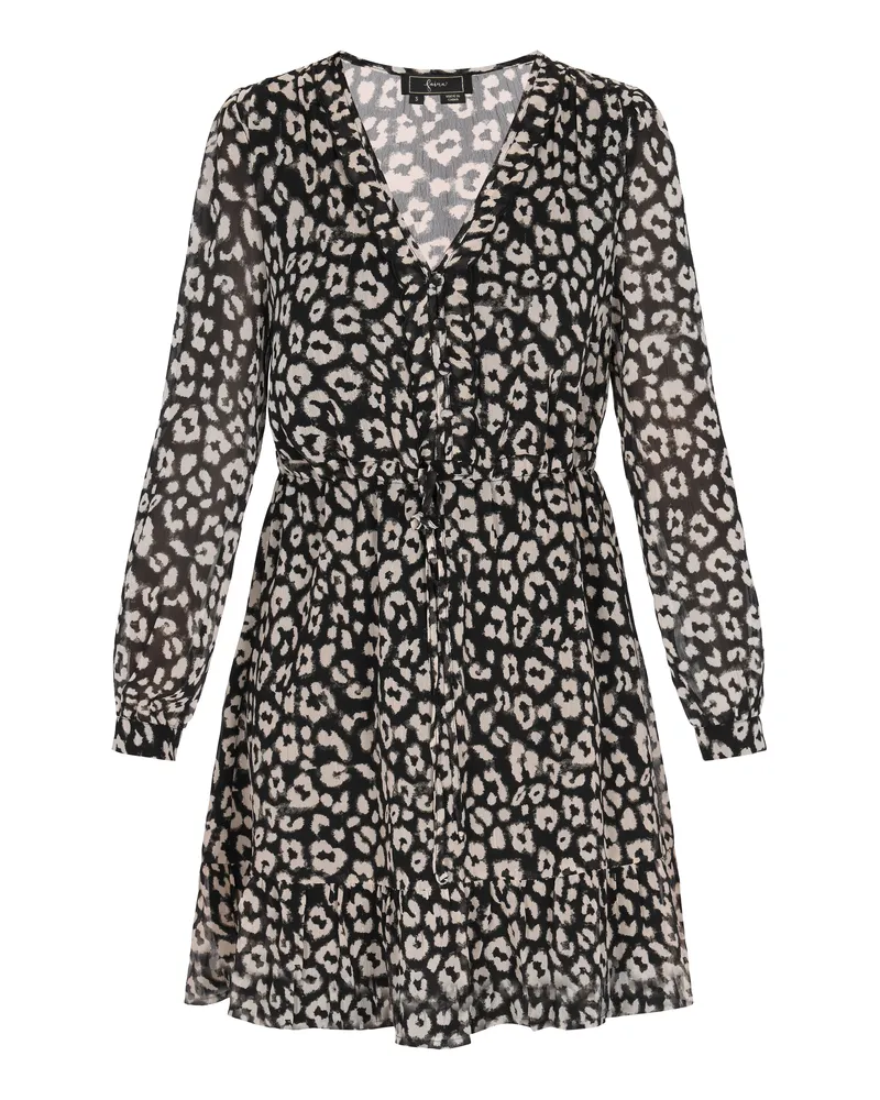 FAINA Kleid Frauen cremeweiß schwarz Schwarz