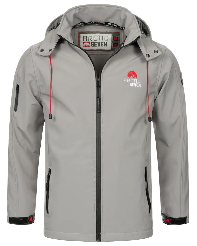 Arctic Seven Herren Softshell Jacke Hellgrau Grau