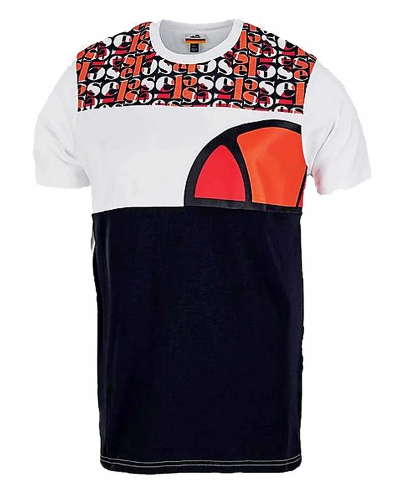 Ellesse Cirillo Herren White/Navy T-Shirt Mehrfarbig