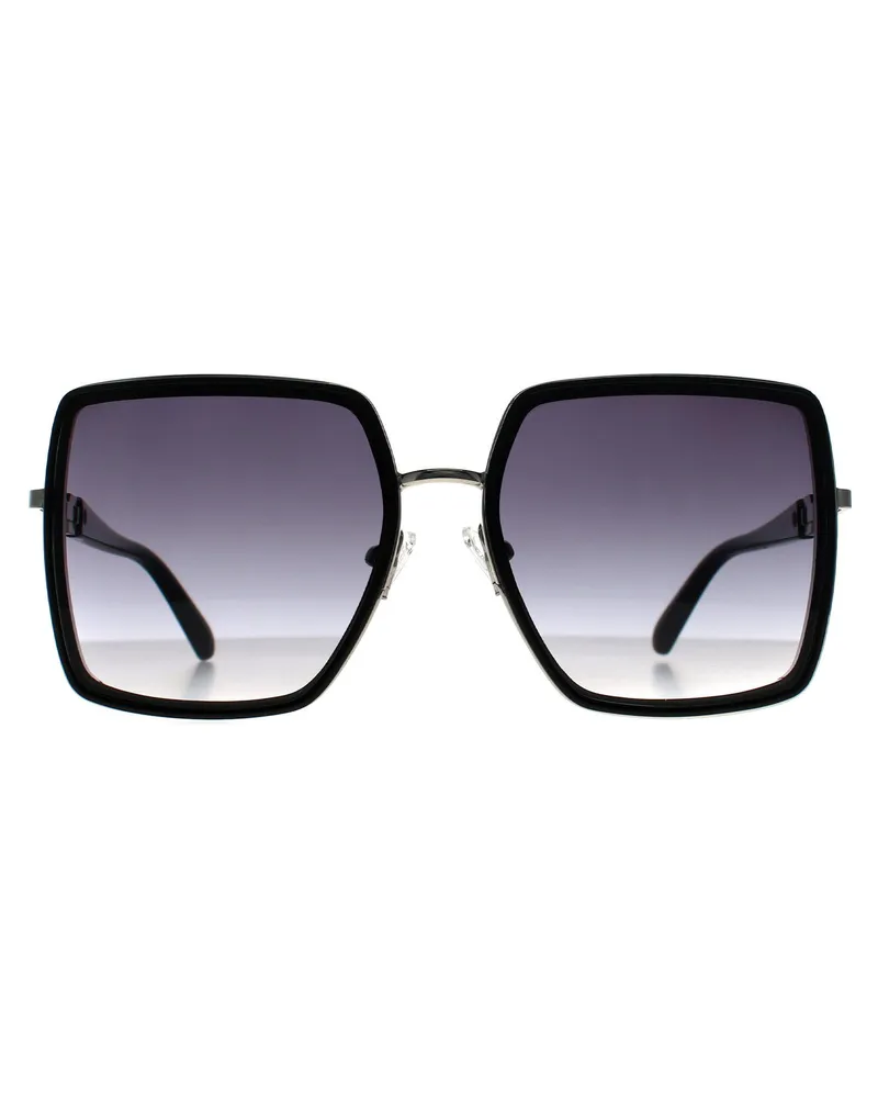 Guess Square Damen-Sonnenbrille, glänzende Fassung, Verlaufsgläser GO00041 - Schwarz Schwarz