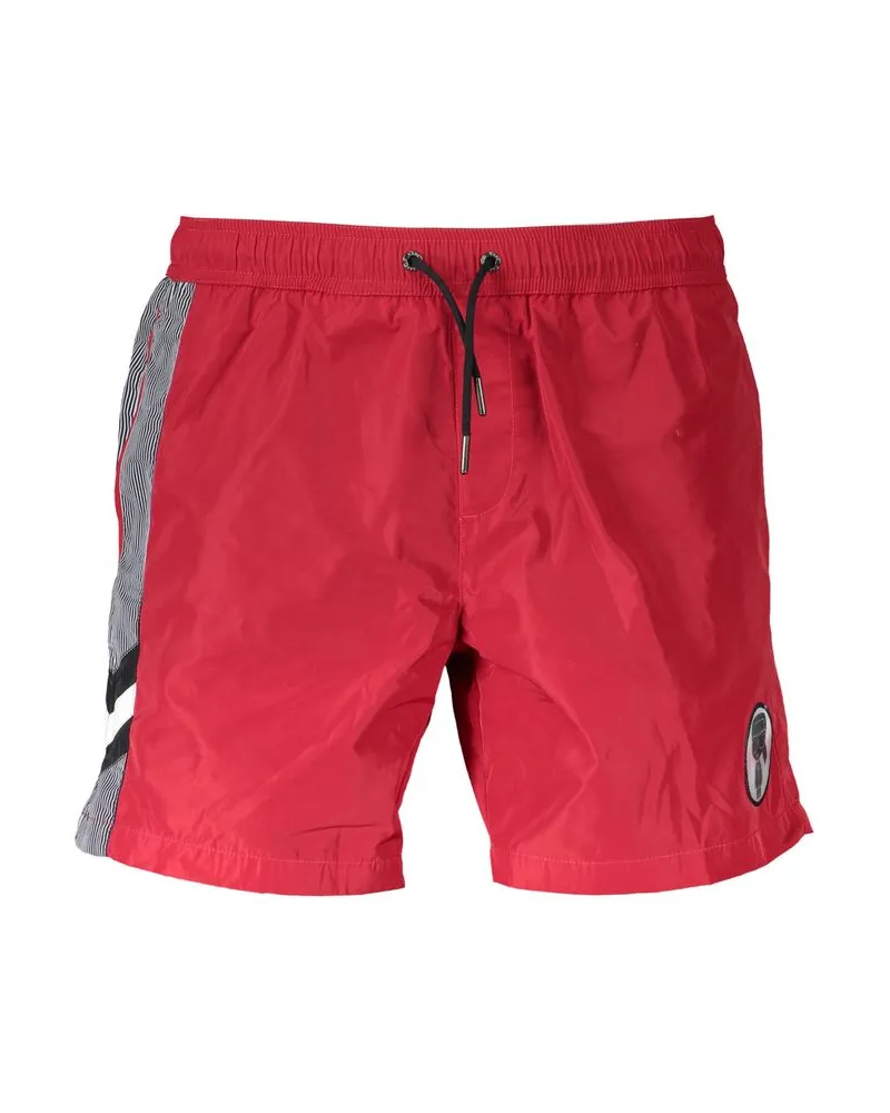 Karl Lagerfeld Rosso Polyester Herren Bademode Boxer Rot