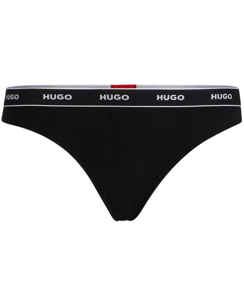 HUGO BOSS Thong für Damen, Mittlere Bundhöhe, Regulär (Schwarz/Weiß Schwarz
