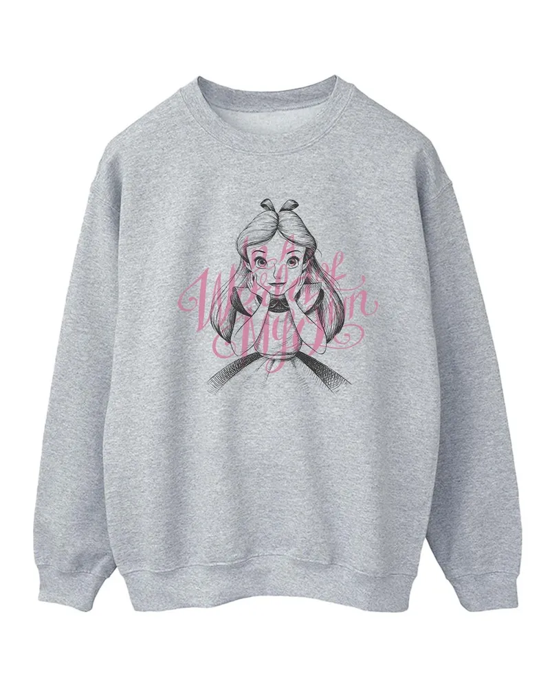 Disney Alice In Wonderland In A World Of My Own" Sweatshirt für Damen (Grau Hellgrau
