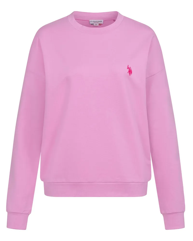 U.S. Polo Assn.  Damen Sweatshirt Pullover aus Baumwoll-Stretch Rosa