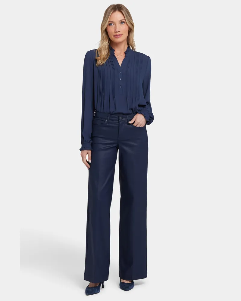 NYDJ not your daughter's Jeans  Beschichtete Teresa Weite Jeans Dunkelblau