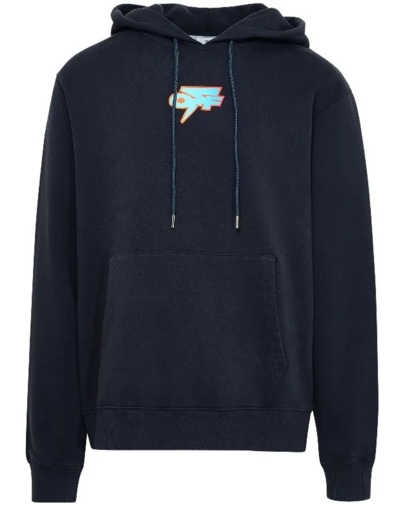 OFF-WHITE Degrade Thunder Slim Fit Marineblauer Kapuzenpullover Blau
