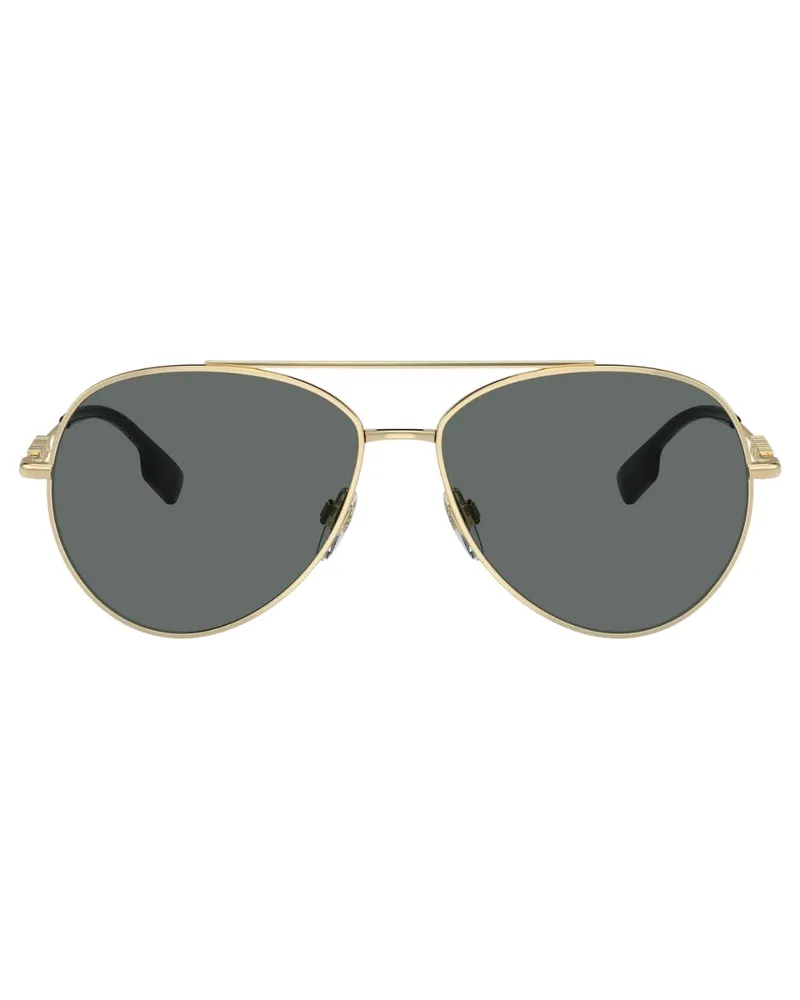 Burberry Sonnenbrille Mit Dunkelgrauen Gläsern Und Goldenen Gläsern Gold