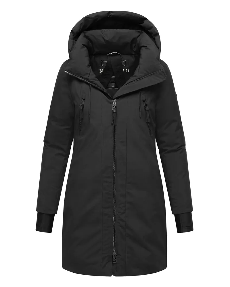 NAVAHOO Damen Winter Parka WINTERZART mit 5.000 mm Wassersäule & Kapuze Schwarz