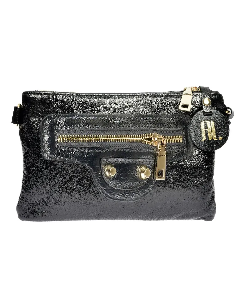 Anna Luchini Schwarz Rindsledertasche Schwarz