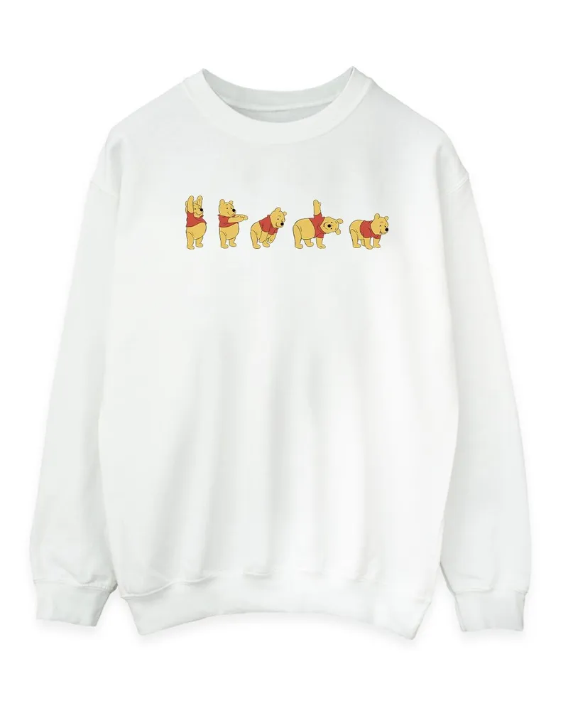 Disney Herren Winnie The Pooh Stretching Sweatshirt (weiß Weiß