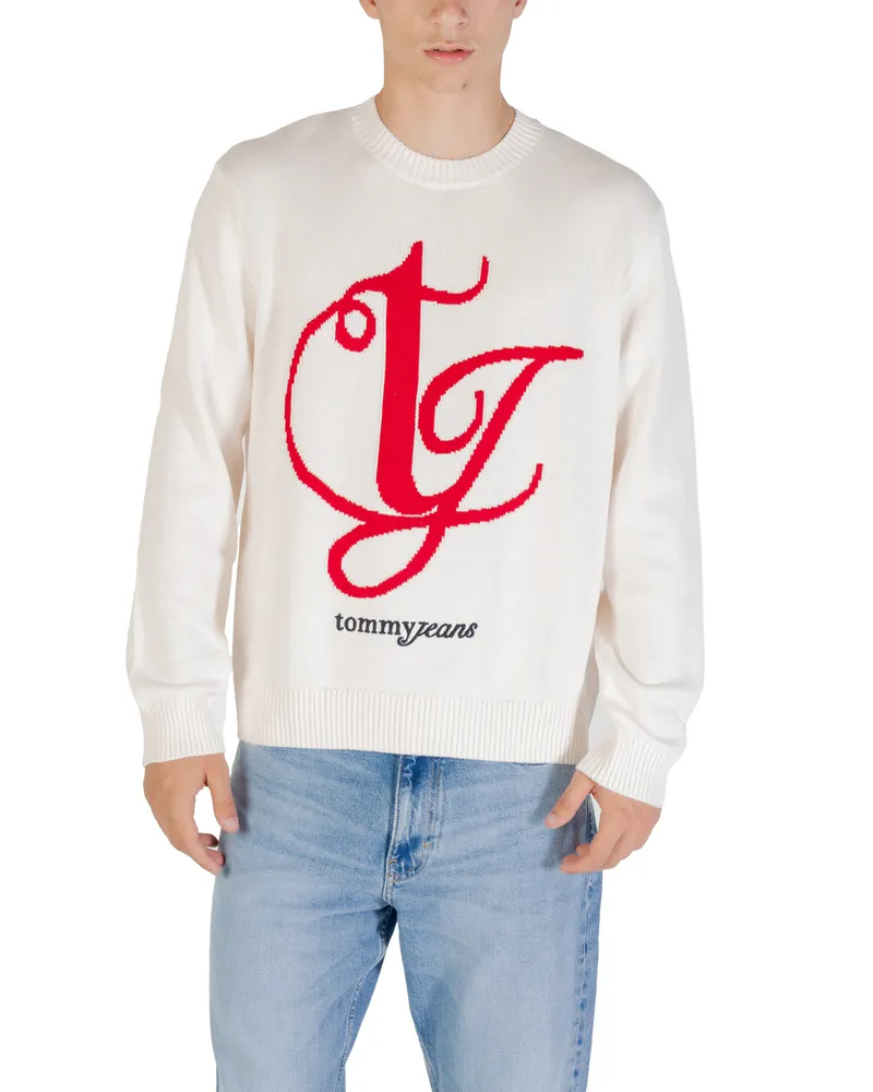Tommy Hilfiger Tj Logo Rundhals-Pullover Weiß