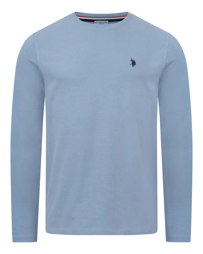 U.S. Polo Assn.  Herren Longsleeve Luucas – Langarmshirt aus 100% Baumwolle mit Logo-Stickerei Blau