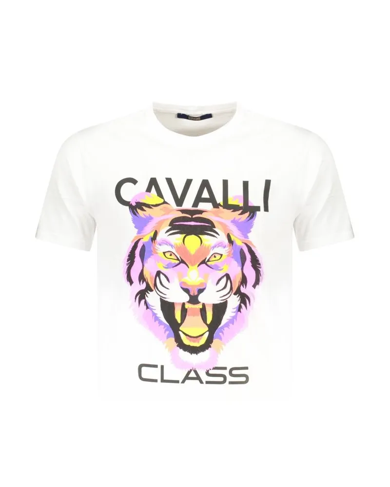 Roberto Cavalli Tiger-Grafik-T-Shirt - Weiß Weiß