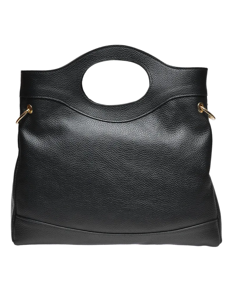 Anna Luchini Schwarz Rindsledertasche Schwarz