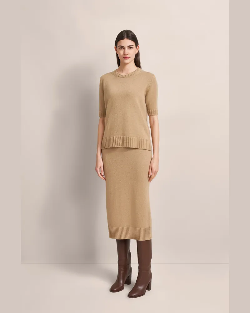 Bugatti Damen Pullover mit kurzem Arm Beige