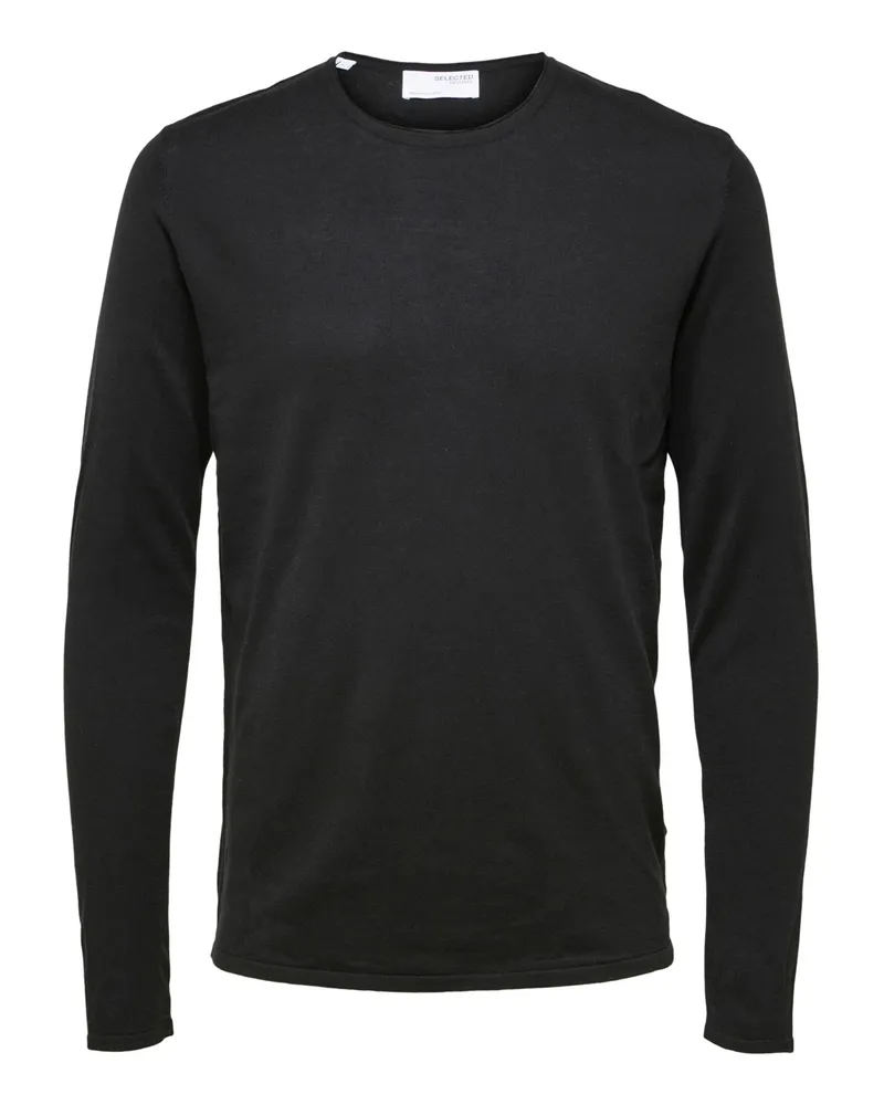Selected Rocks Knit Crew Neck Zwart von  in der farbe Schwarz und in größe L Schwarz