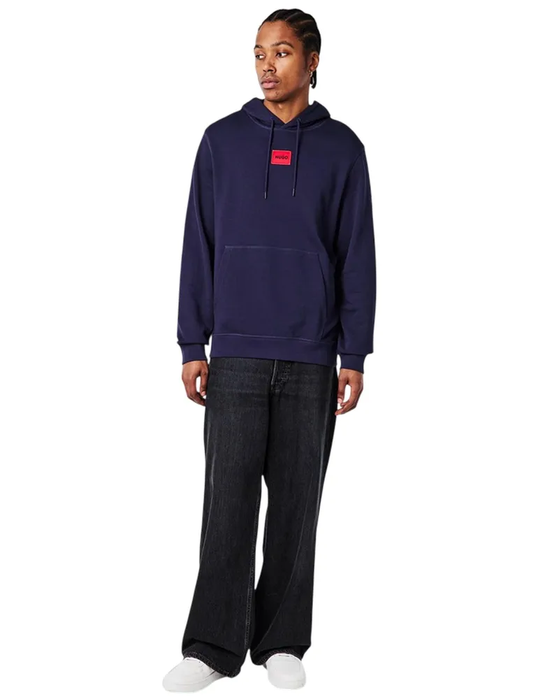 HUGO BOSS Hoodie zum Überziehen für Herren, Baumwollmischung (Marine Marineblau