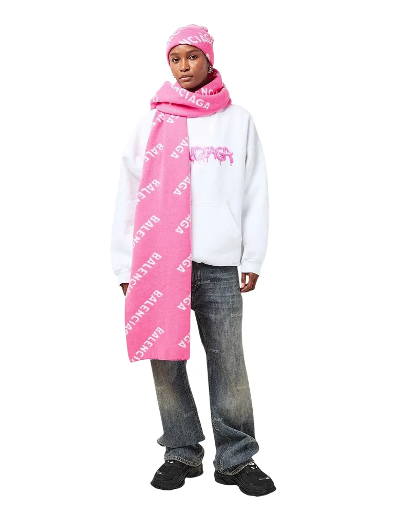 Balenciaga Mütze, Jerseyware (Pink/Weiß Rosa