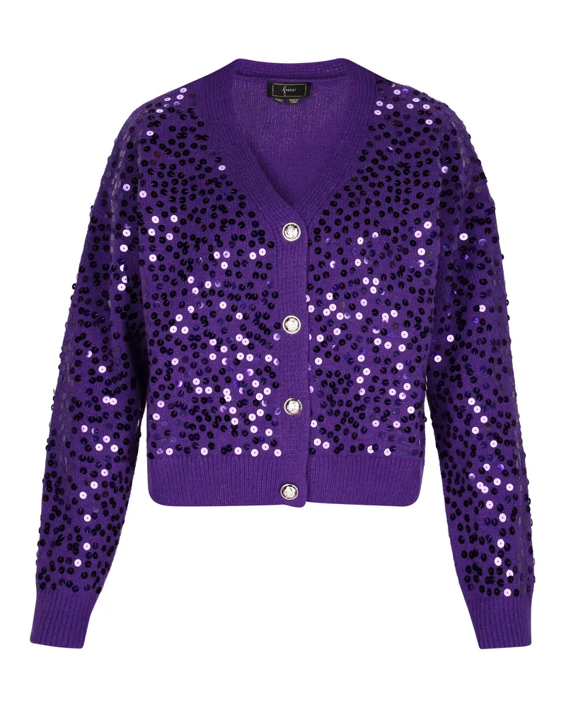 FAINA Strickjacke Damen Pflaume Lila
