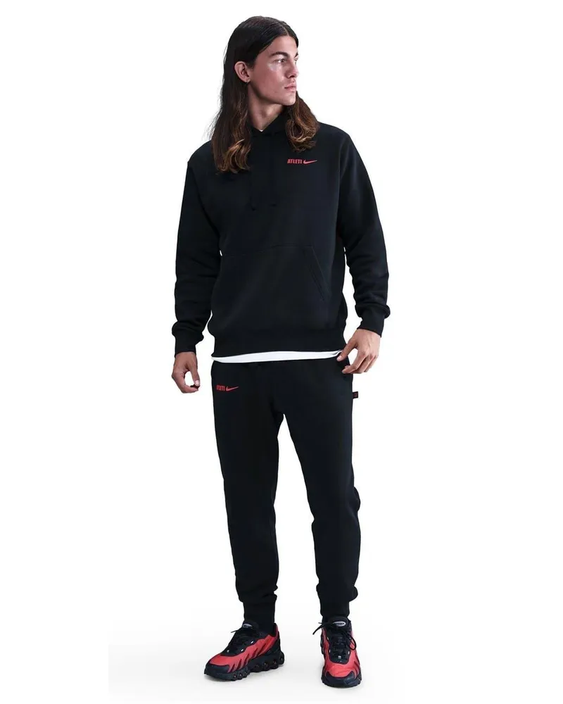 Nike Atltico Madrid" Kapuzenpullover für Herren (Schwarz/Rot Schwarz
