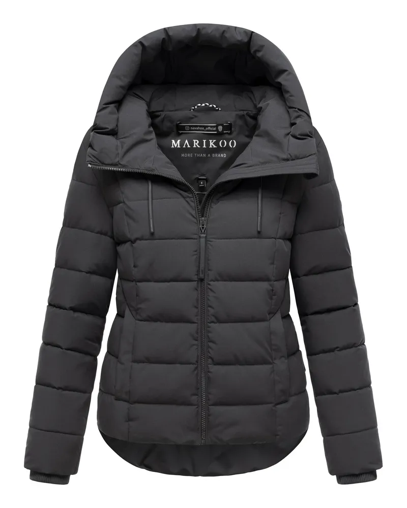 Marikoo Damen Steppjacke Tayenaa mit Kapuze & warmem Fleecefutter Grau