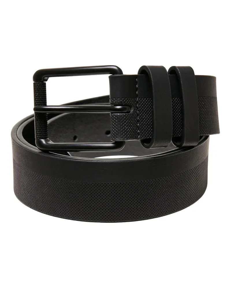 Urban Classics Gürtel, Geprägt, Kunstleder (Schwarz Schwarz