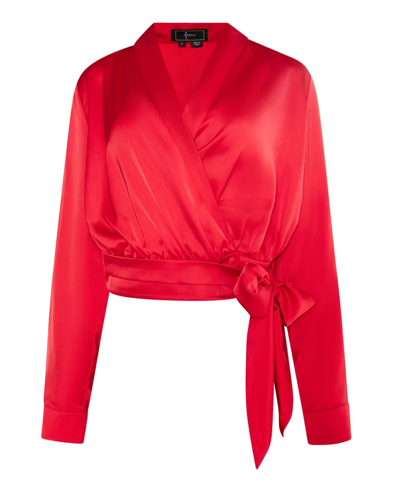 FAINA Wickelbluse aus Satin Damen verrotten Rot