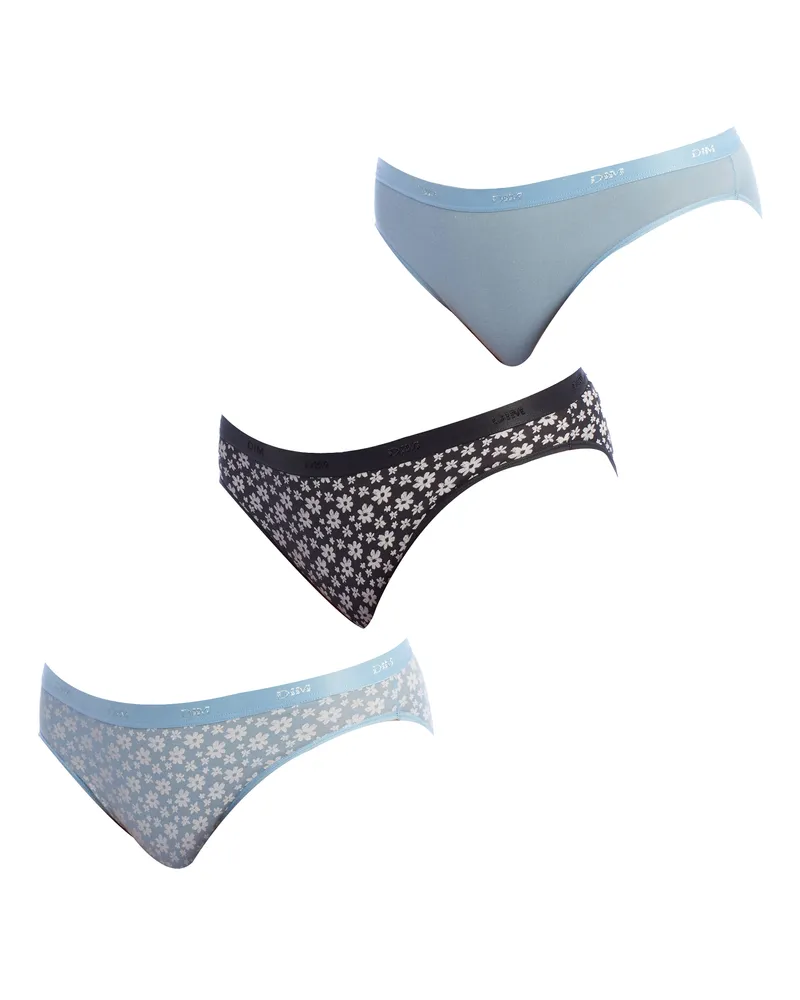 DIM 3er-Pack Slips aus Stretch-Baumwolle D4C17 für Damen Blau