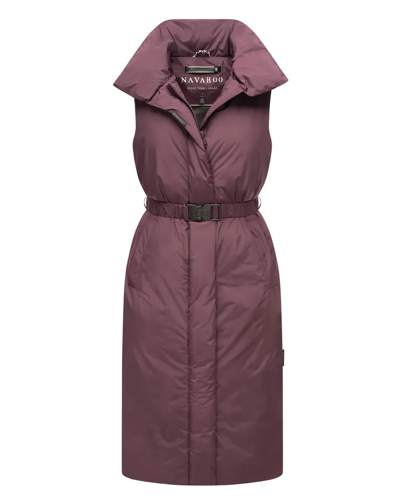 NAVAHOO Abendlied Damen lange Winter Weste – warm & stilvoll Beerenrot