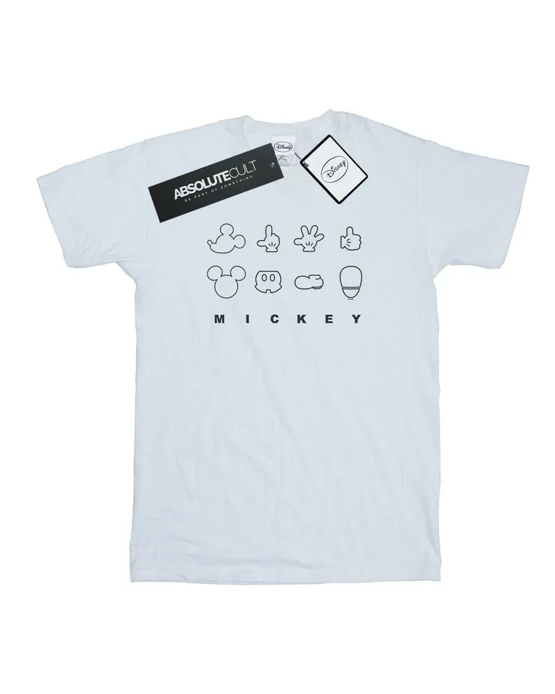 Disney Mickey Mouse Deconstructed" T-Shirt für Herren (Weiß Weiß