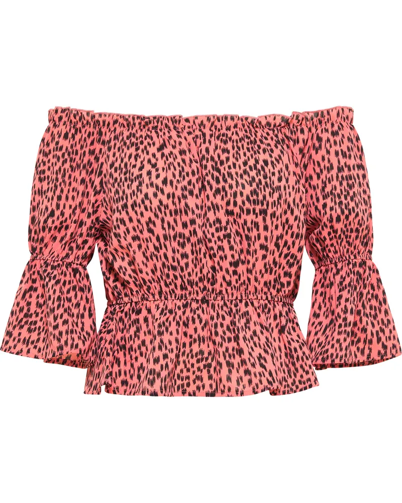 IZIA Carmenbluse Damen rosa/schwarz Rosa