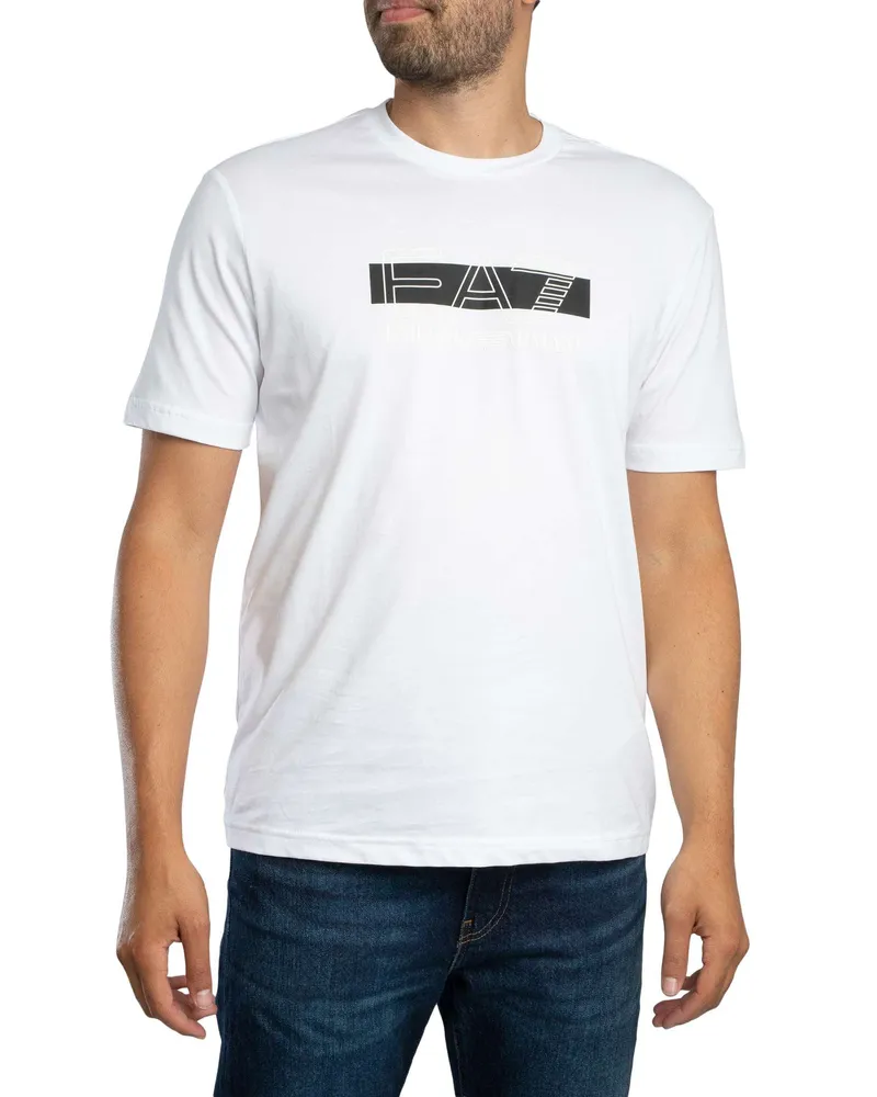 EA7 T-Shirt Mit Markengrafik, Weiß Weiß