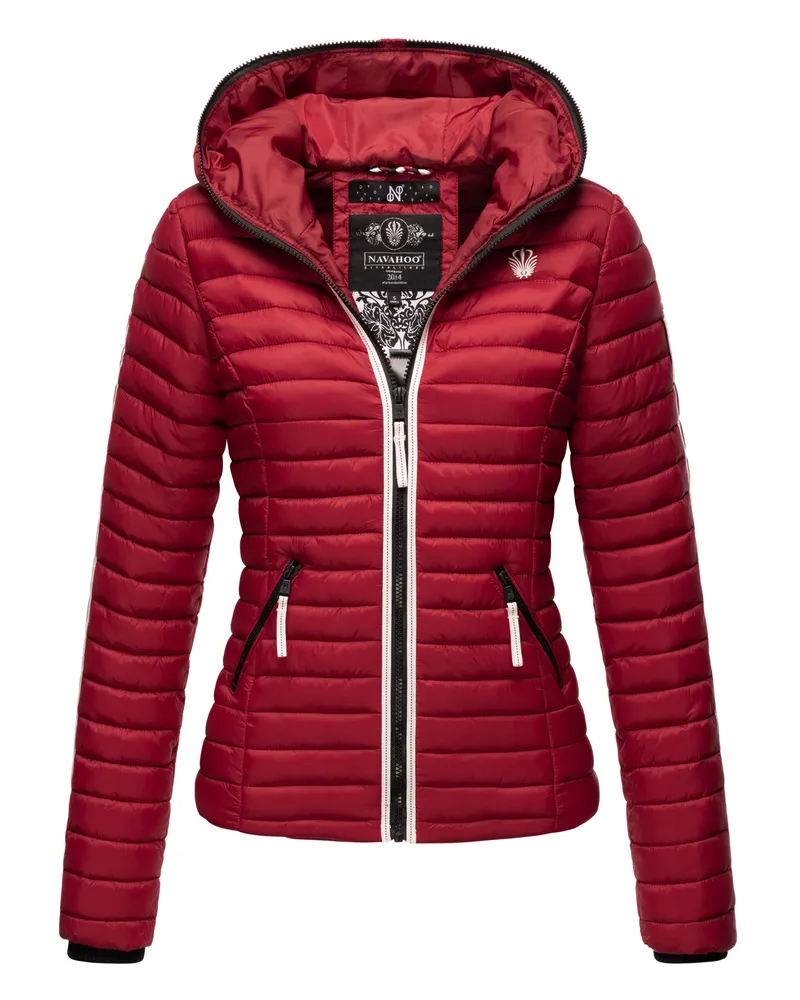 NAVAHOO Damen Steppjacke Kimuk Princess – Leicht, Modern & Mit Kapuze Rot