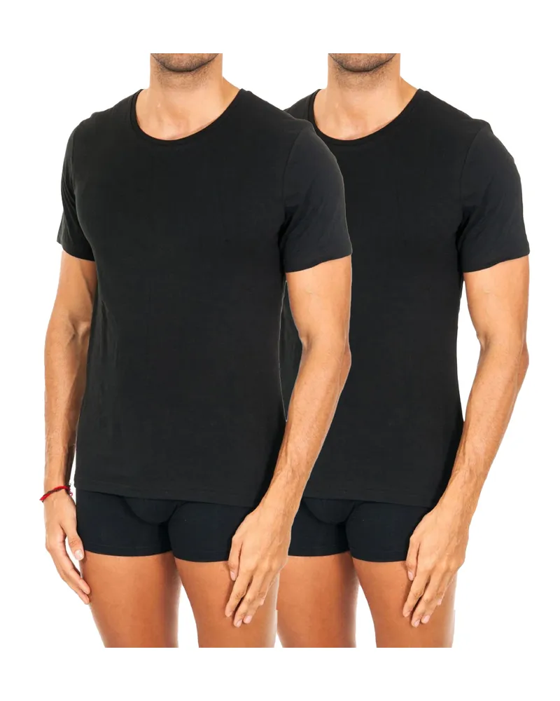 Tommy Hilfiger Pack-2 Unterhemd mit kurzen Ärmeln 2S87902163 Mann Schwarz