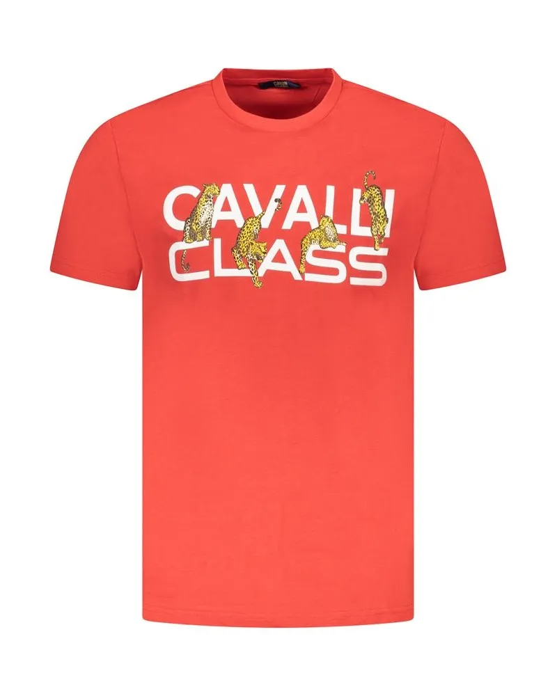Roberto Cavalli Gepard-Print T-Shirt mit kurzen Ärmeln Orange