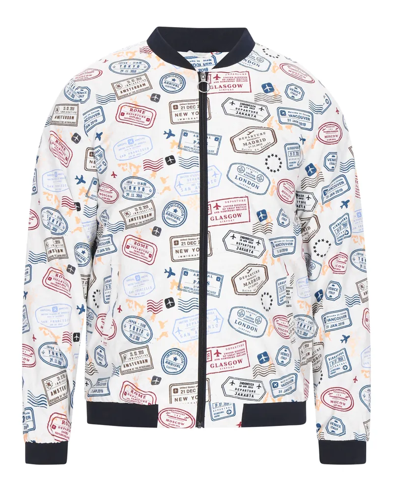 My Mo Jacke Männer cremeweiß mehrfarbig Wollweiß