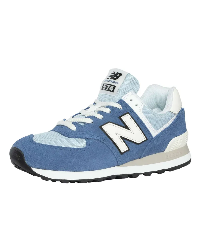 New Balance 574 Wildleder Trainer, Blau Blau