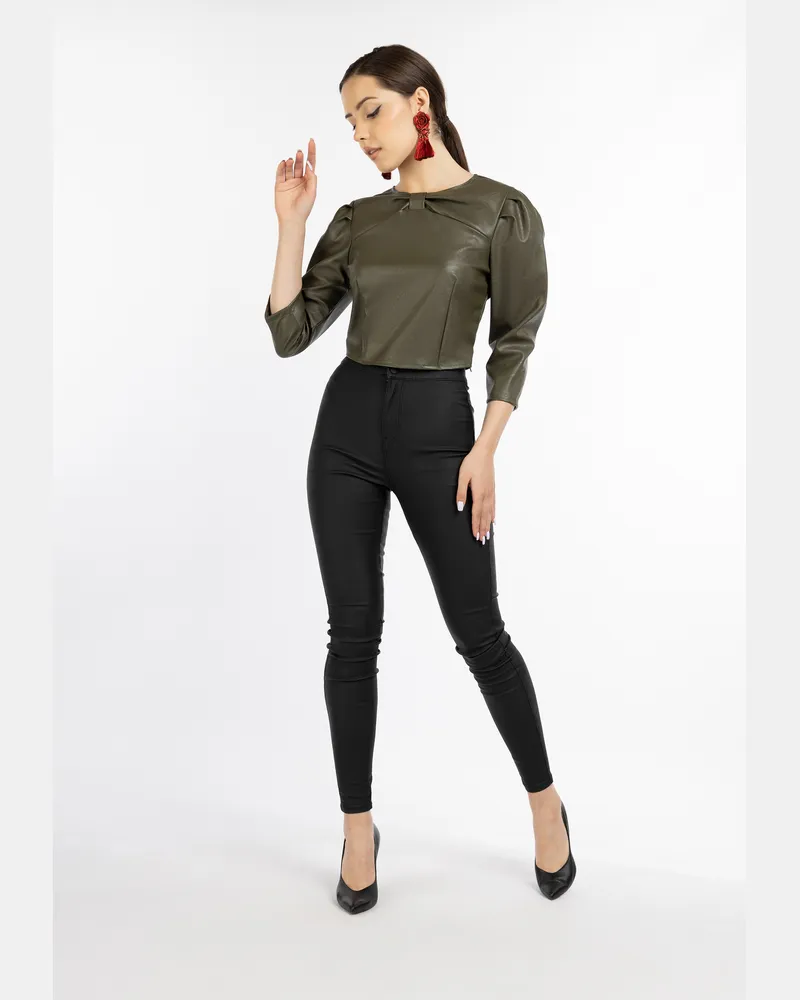 FAINA blouse en similicuir dedica Oliv