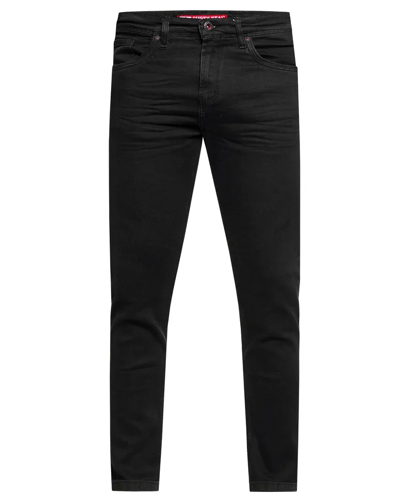 Rusty Neal Jeans Hose "MELVIN" Slim Fit Cotton-Stretch Schwarz