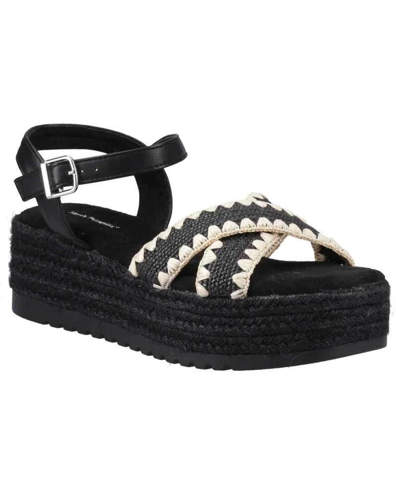 Hush Puppies Jemma Espadrille Polyurethan Damen schwarze Sandalen Schwarz